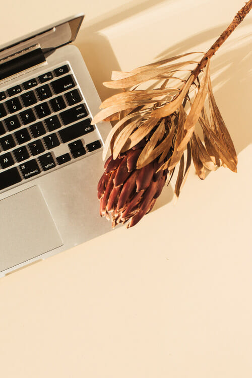 woman sitting at workspace writing about getting website conversions for business growth